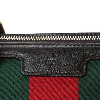 Gucci Monogram Vintage Web Medium Webby Bee Boston Dark Brown 9 of 13