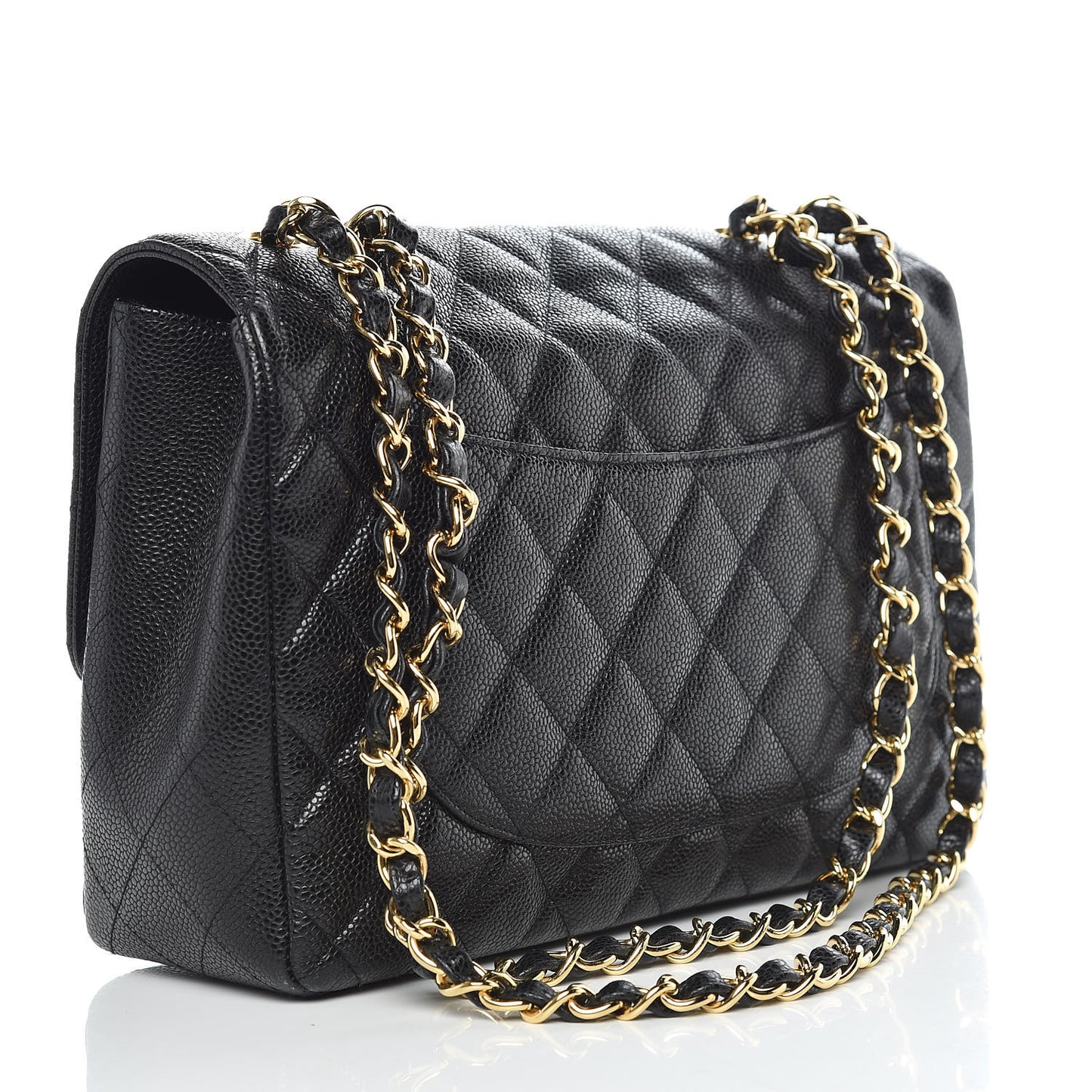 Caviar Quilted Jumbo Single Flap Black