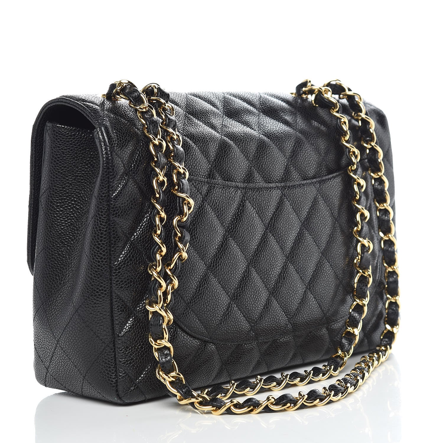 Chanel Caviar Quilted Jumbo Single Flap Black 3 of 11