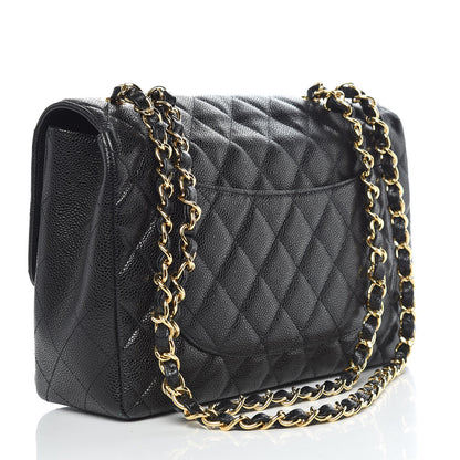 Chanel Caviar Quilted Jumbo Single Flap Black 3 of 11