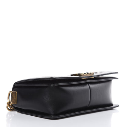 Chanel Lambskin Quilted Medium Boy Studded Handle Flap Black Gold 4 of 12