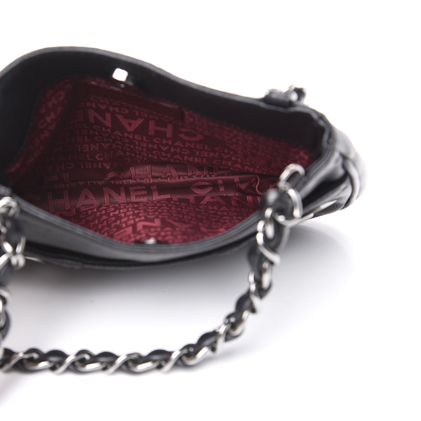 Caviar Square Quilted Shoulder Bag Black