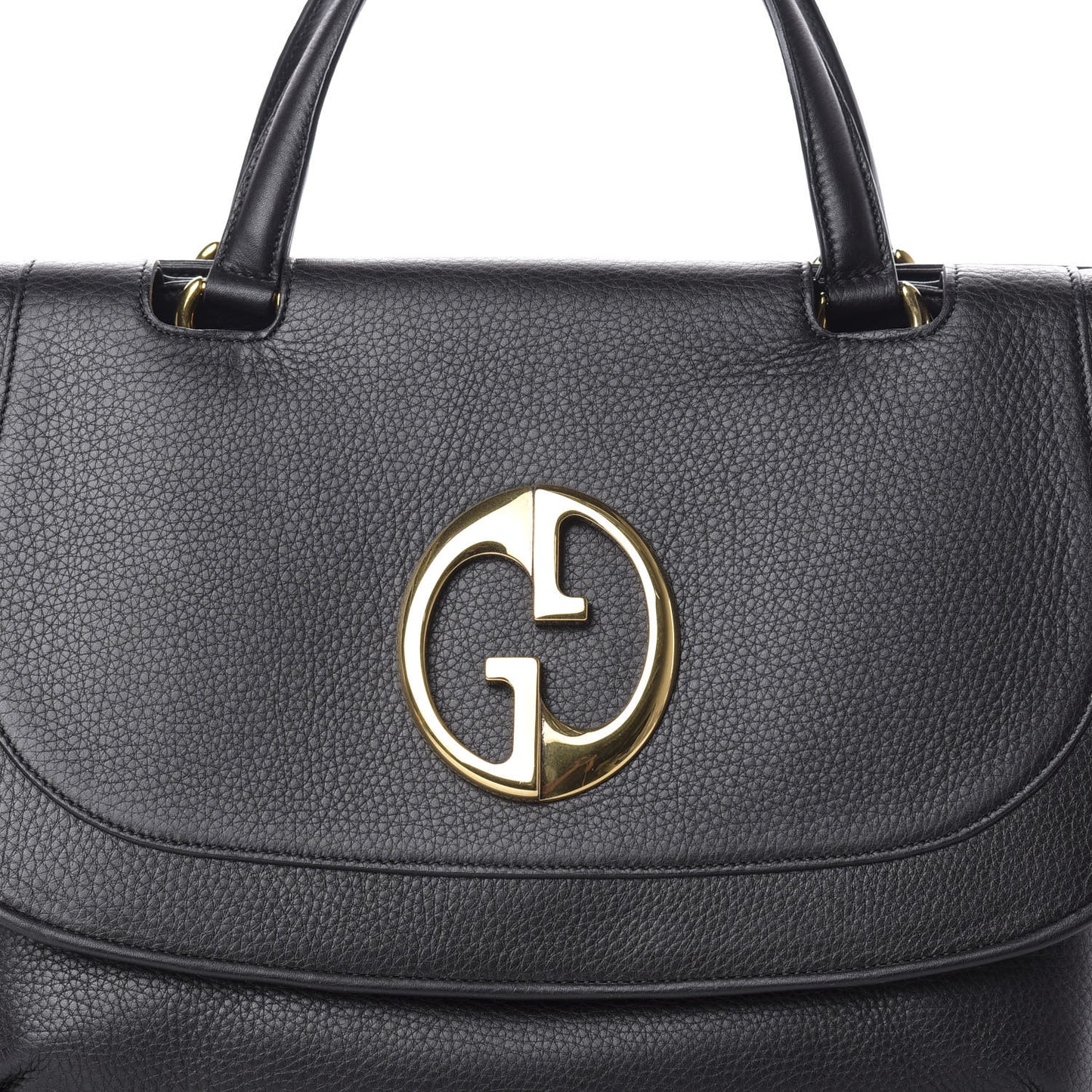 Pebbled Calfskin Medium 1973 Top Handle Satchel Black