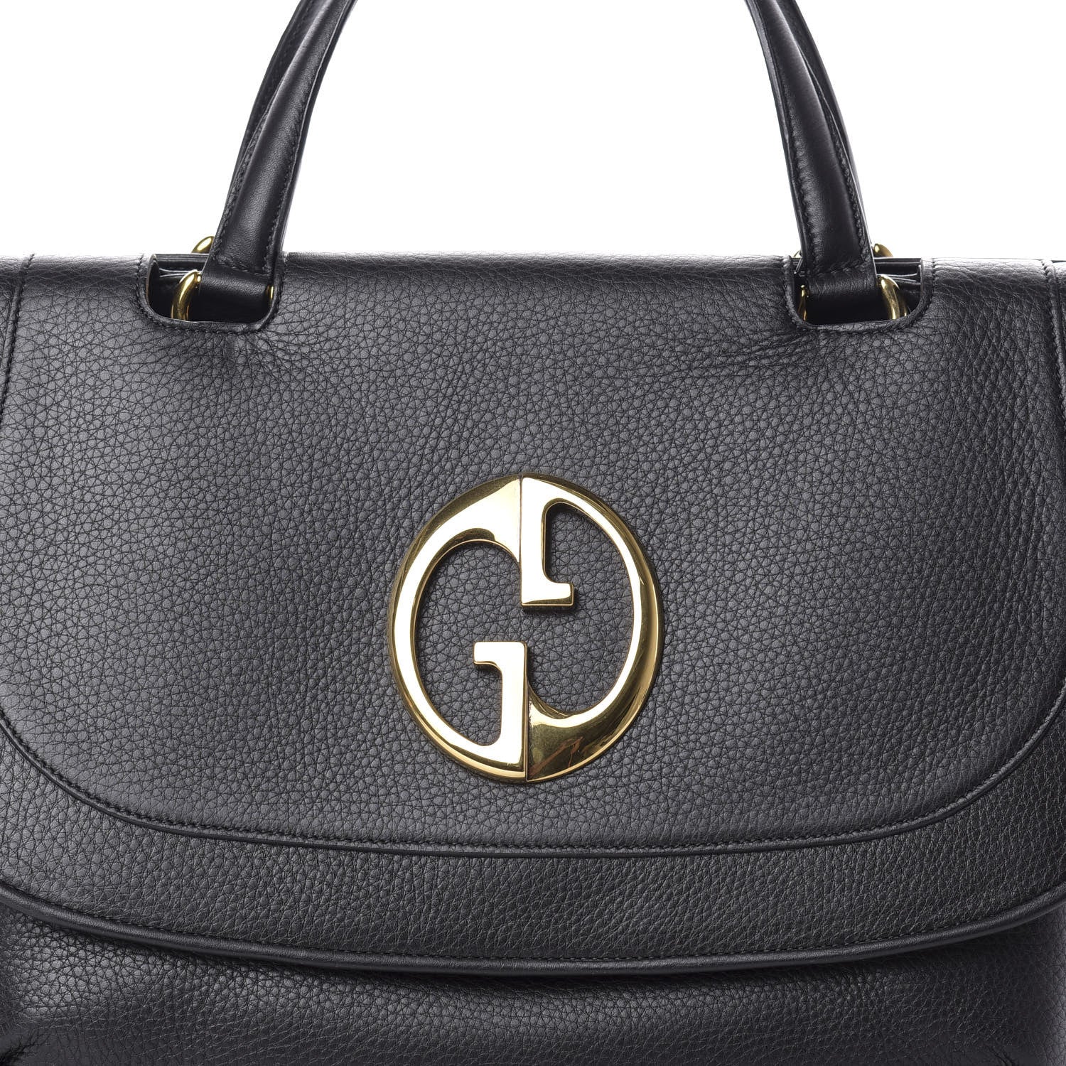 Gucci Pebbled Calfskin Medium 1973 Top Handle Satchel Black 10 of 10