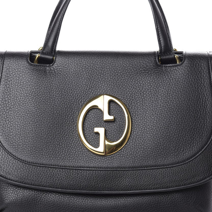 Gucci Pebbled Calfskin Medium 1973 Top Handle Satchel Black 10 of 10