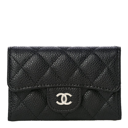 Chanel Caviar Quilted Flap Card Holder Wallet Black 1 of 12