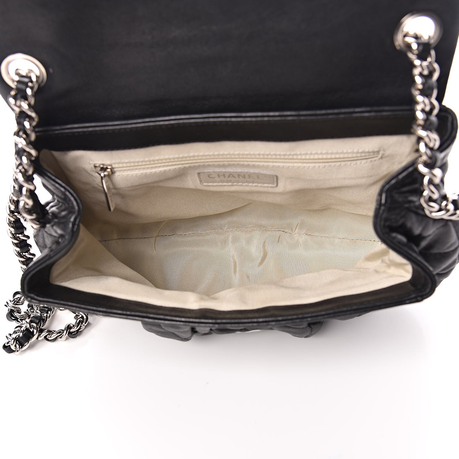 Chanel Washed Lambskin Quilted Medium Chain Around Messenger Black 5 of 10