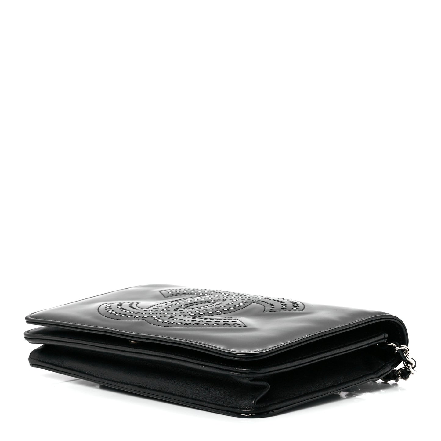 Patent Strass Wallet On Chain WOC Black
