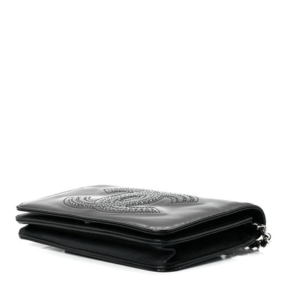 Chanel Patent Strass Wallet On Chain WOC Black 10 of 12