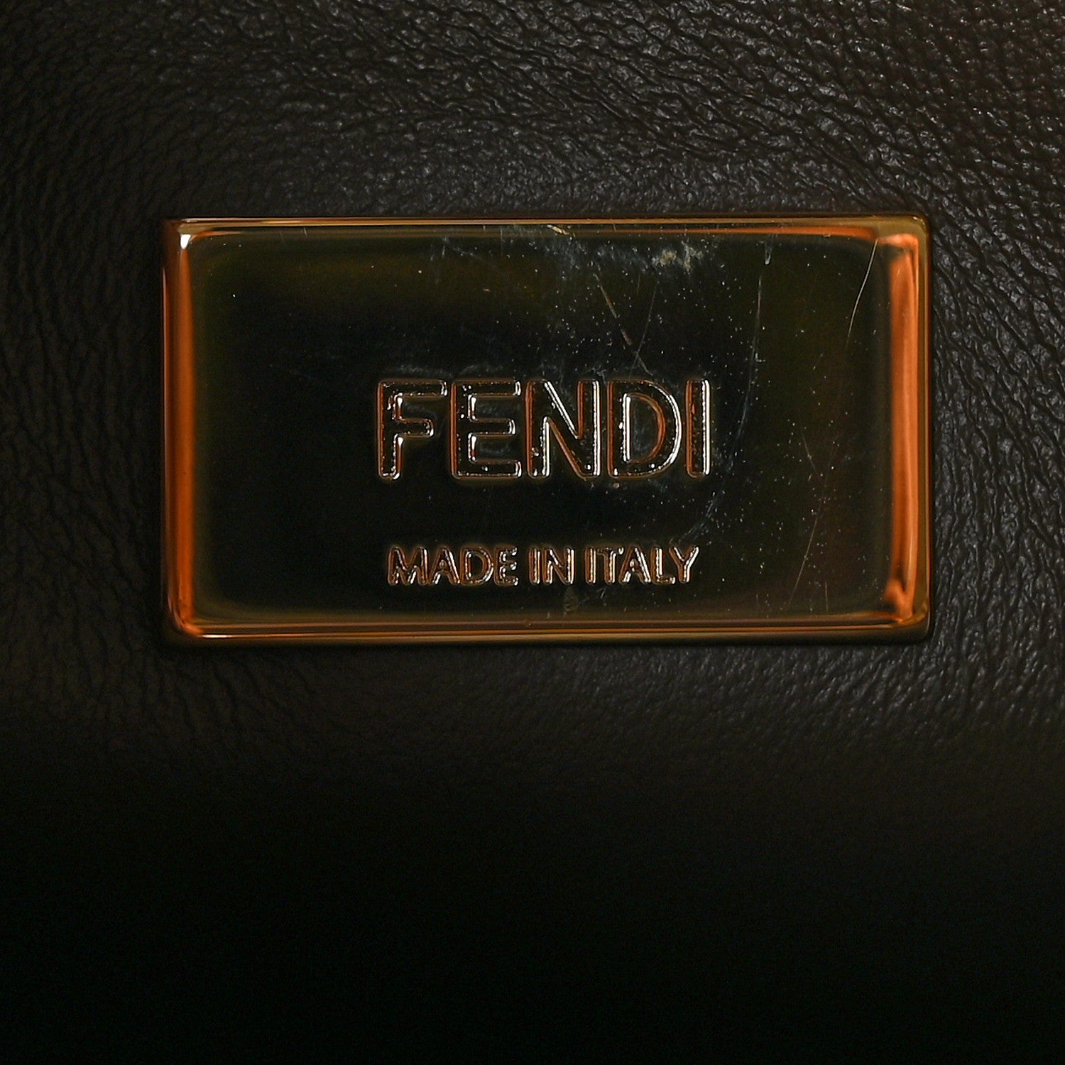 Fendi Glazed Fabric Vitello FF 1974 Hairdo Girls Inlay Mini Peekaboo Iconic Satchel Mogano Panna Multicolor 8 of 10