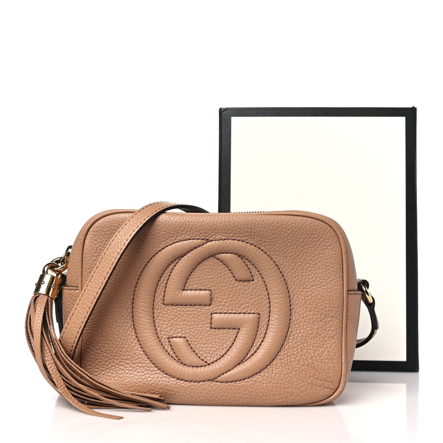 Pebbled Calfskin Small Soho Disco Bag Camelia