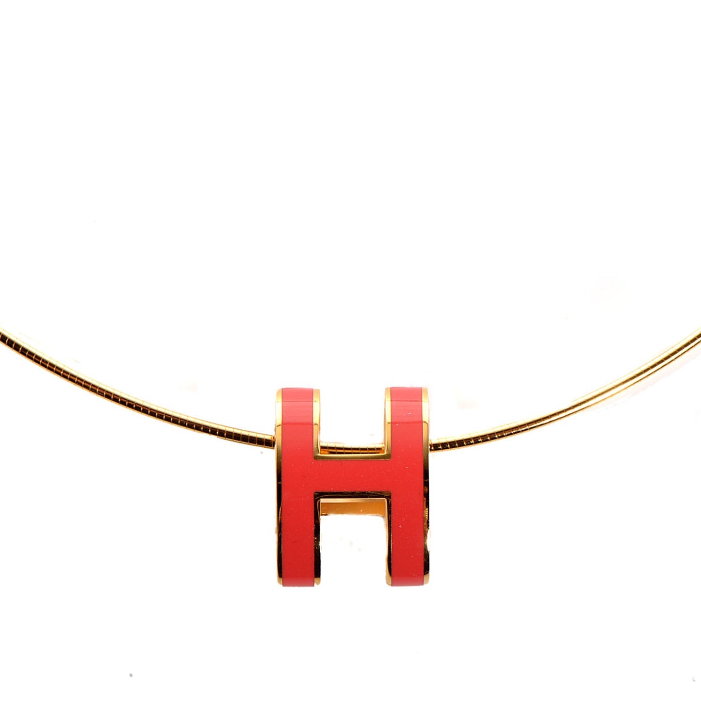Lacquered Gold Plated Pop H Necklace