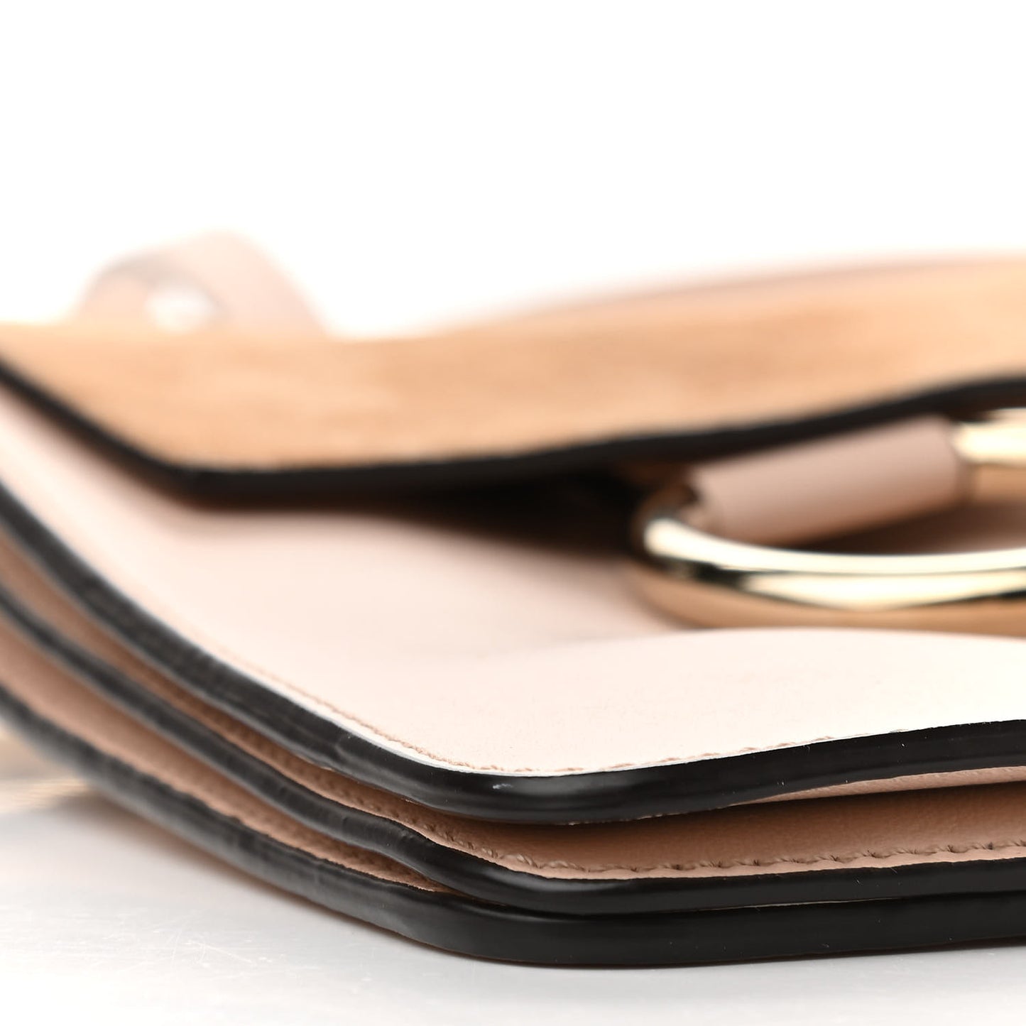 Suede Calfskin Mini Faye Bracelet Bag Cement Pink