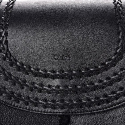 Chloe Calfskin Braided Medium Hudson Shoulder Bag Black 7 of 8