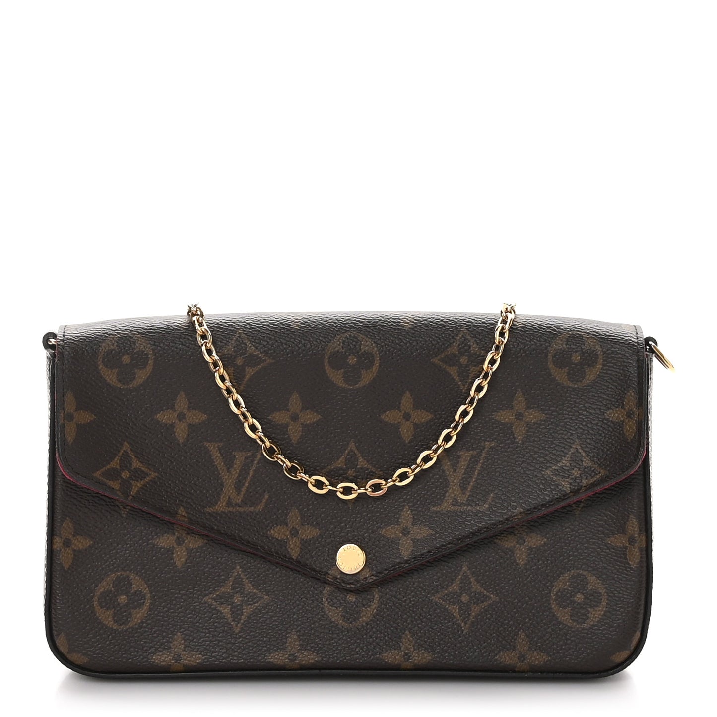 Monogram Pochette Felicie Chain Wallet Fuchsia