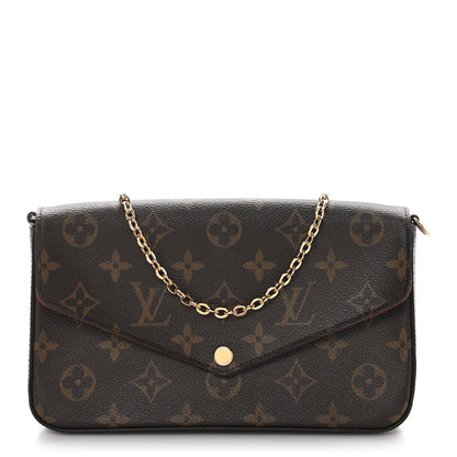 Louis Vuitton Monogram Pochette Felicie Chain Wallet Fuchsia 1 of 10
