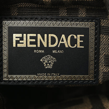 Fendi X VERSACE Silk Vitello Fendace FF Baroque Quilted Mini Mon Tresor Bucket Bag Gold Multicolor 6 of 8