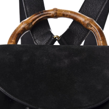 Gucci Suede Bamboo Backpack Black 10 of 11