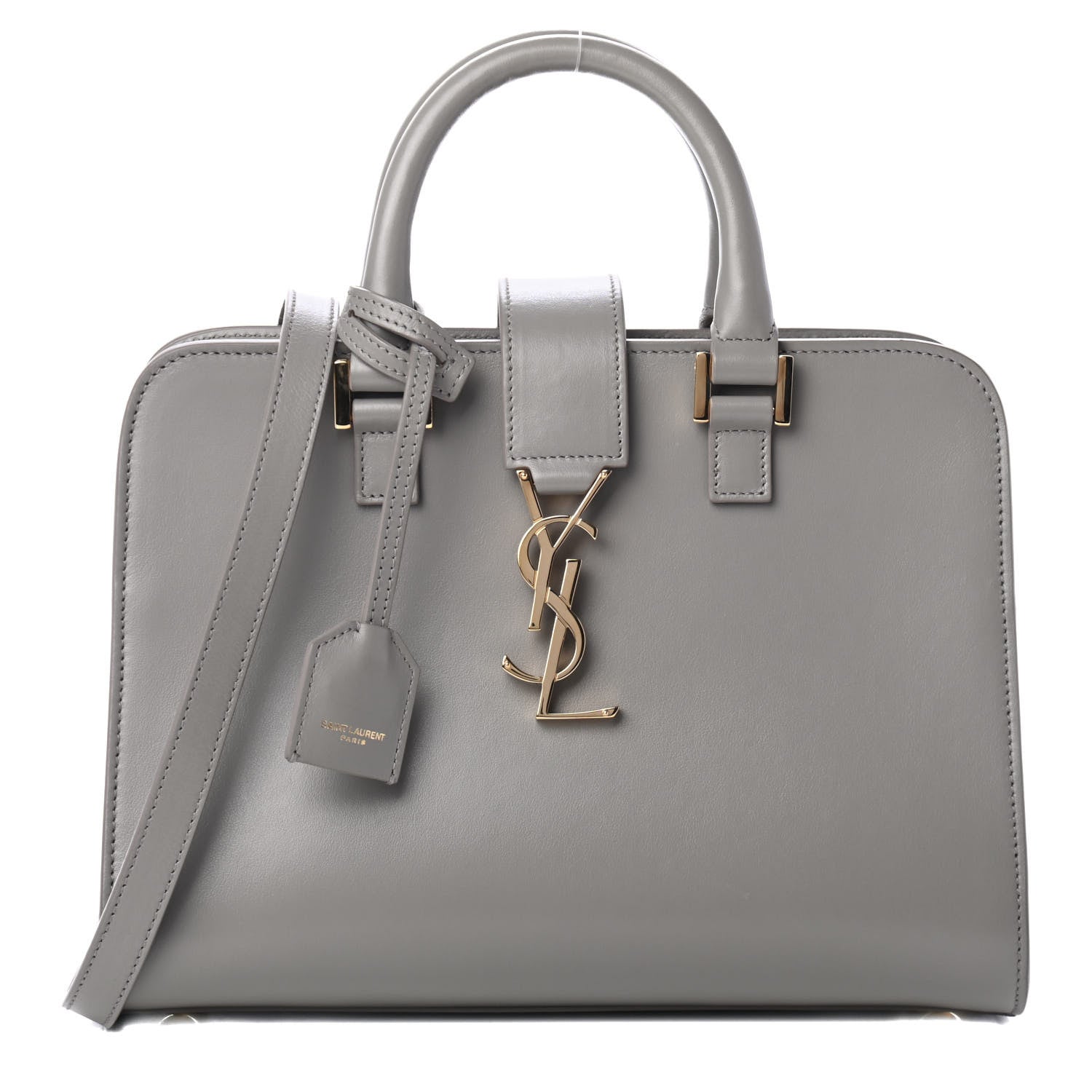 Saint Laurent Calfskin Monogram Baby Cabas Oyster Grey 1 of 4
