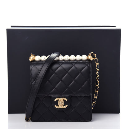 Chanel Goatskin Quilted Chic Pearls Flap Black 11 of 11