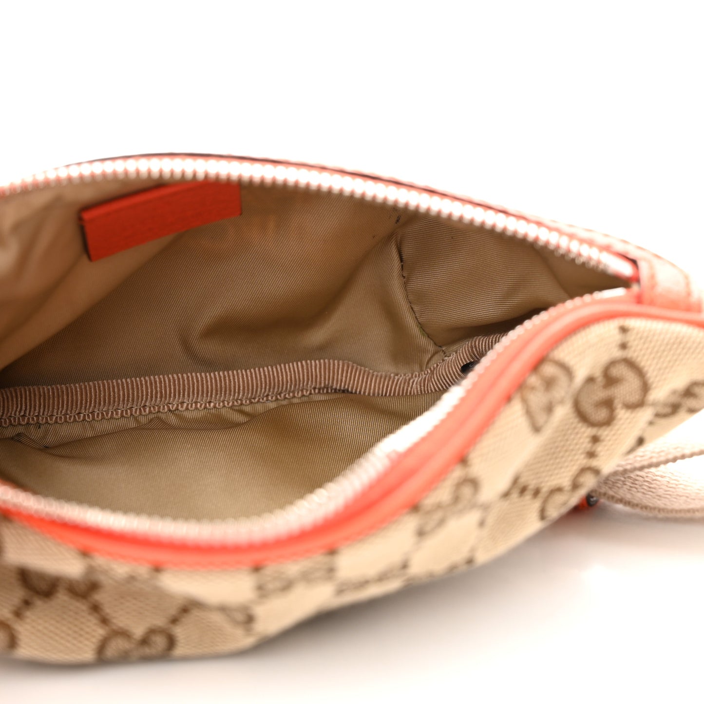 X THE NORTH FACE Monogram Textured Dollar Calfskin Embroidered Belt Bag Beige Ebony Mystic White Deep Orange