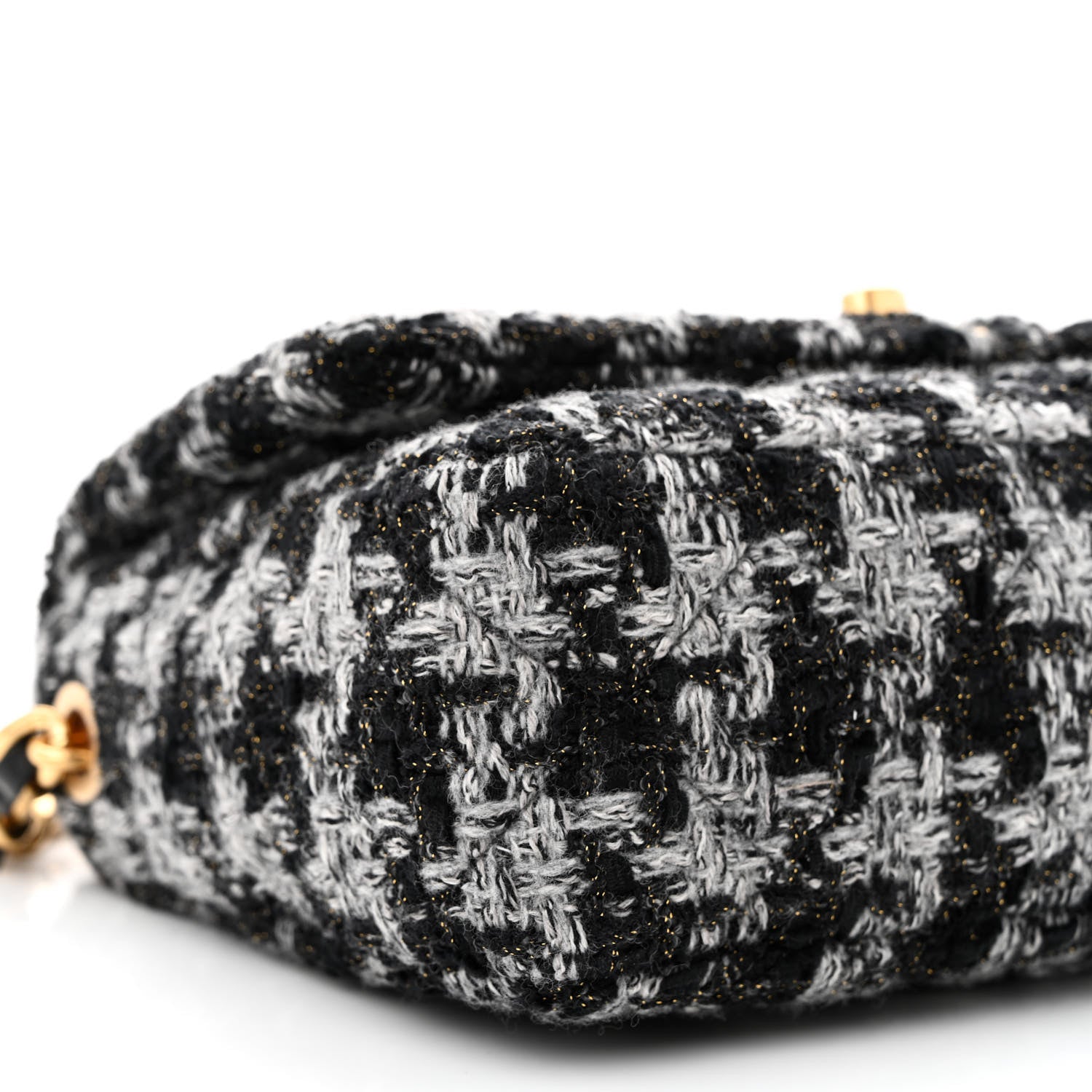 Chanel Wool Tweed Quilted Elegant Chain Flap Black Grey 9 of 11
