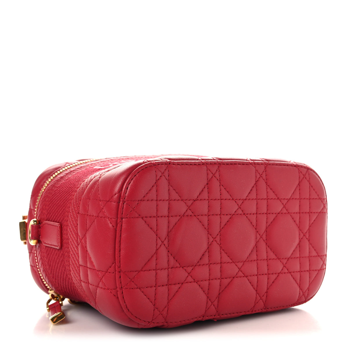 Lambskin Cannage Small Diortravel Vanity Case Red