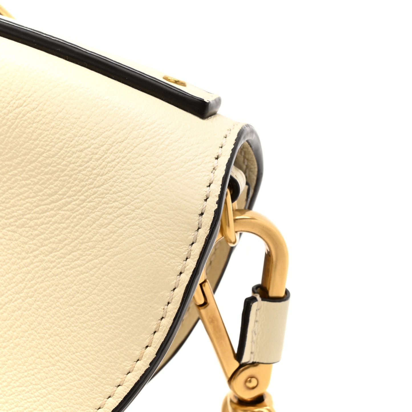 Calfskin Small Nile Bracelet Minaudiere Bag Off White