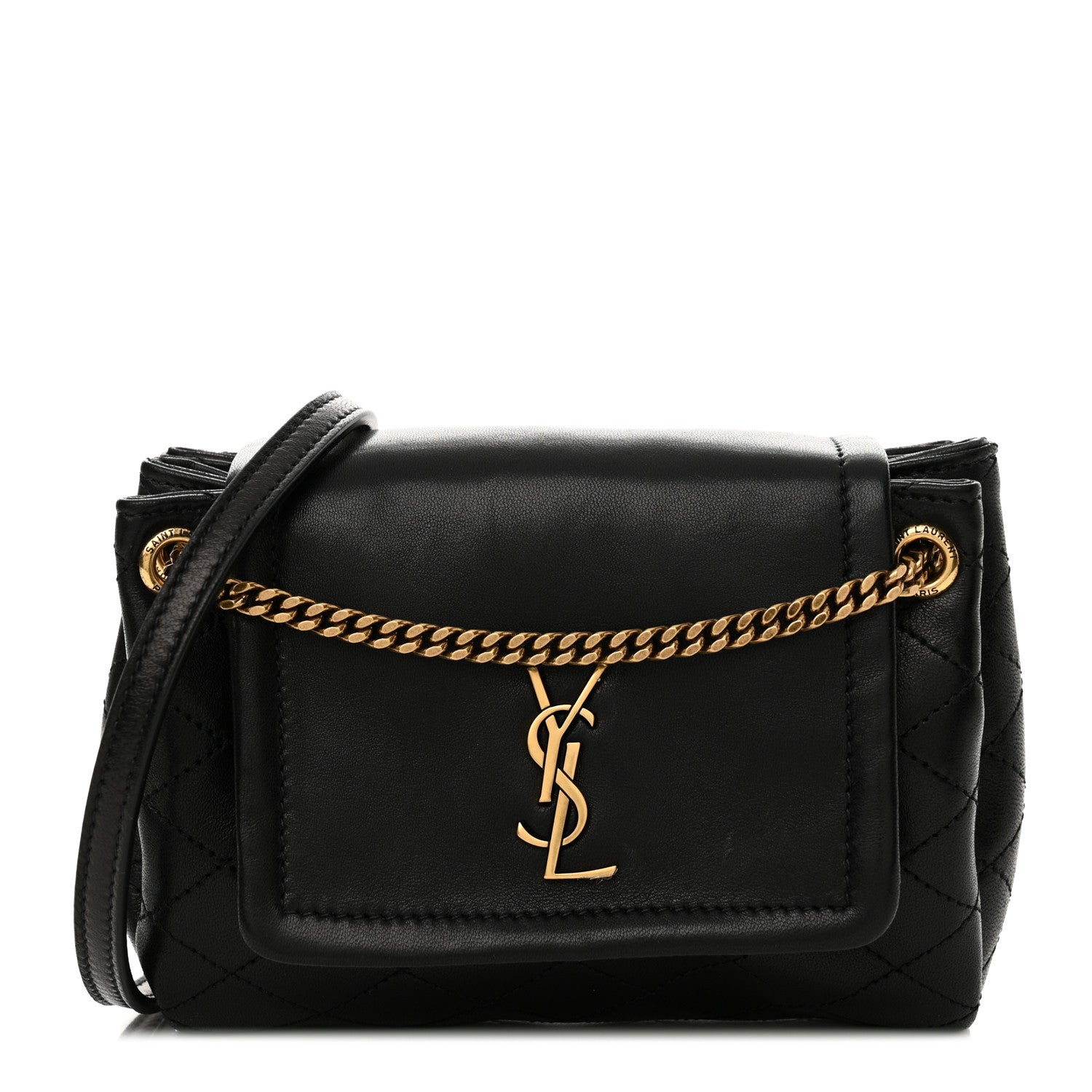 Saint Laurent Lambskin Quilted Monogram Mini Nolita Black 1 of 13
