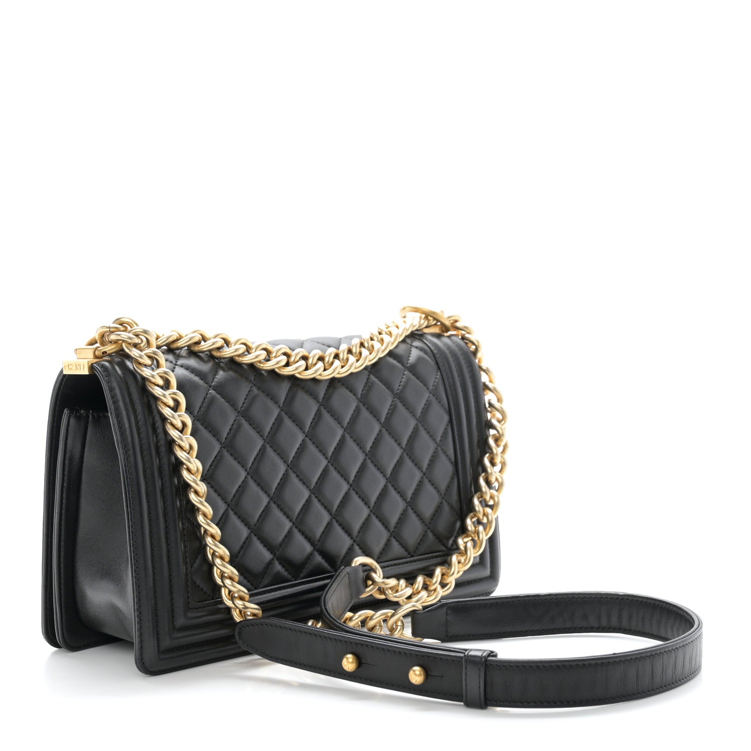 Chanel Lambskin Quilted Medium Boy Flap Black 3 of 12