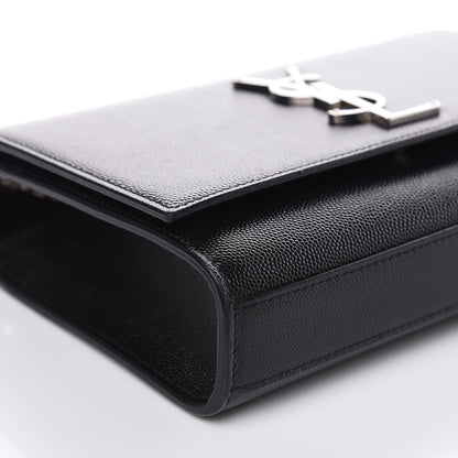 Saint Laurent Grain De Poudre Small Monogram Kate Satchel Black 7 of 10