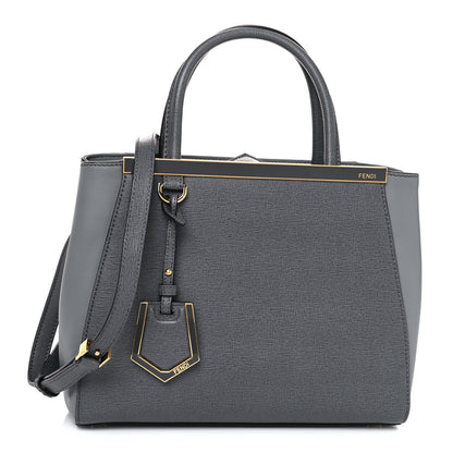 Fendi Vitello Elite Petite 2Jours Tote Grigio Grigio Chiaro 1 of 11