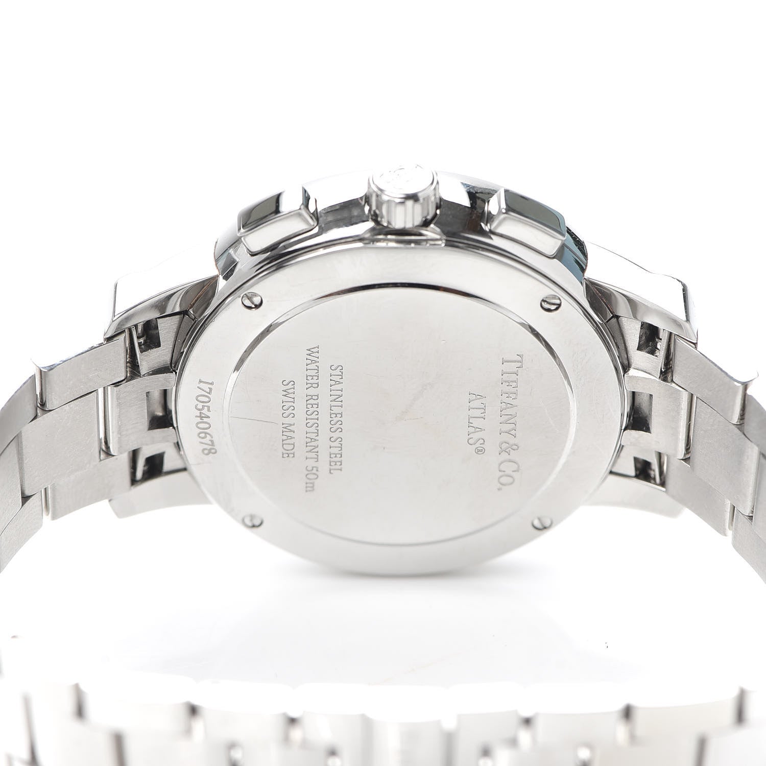 Tiffany Stainless Steel Diamond Bezel 36mm Atlas Dome Chronograph Quartz Watch 4 of 6