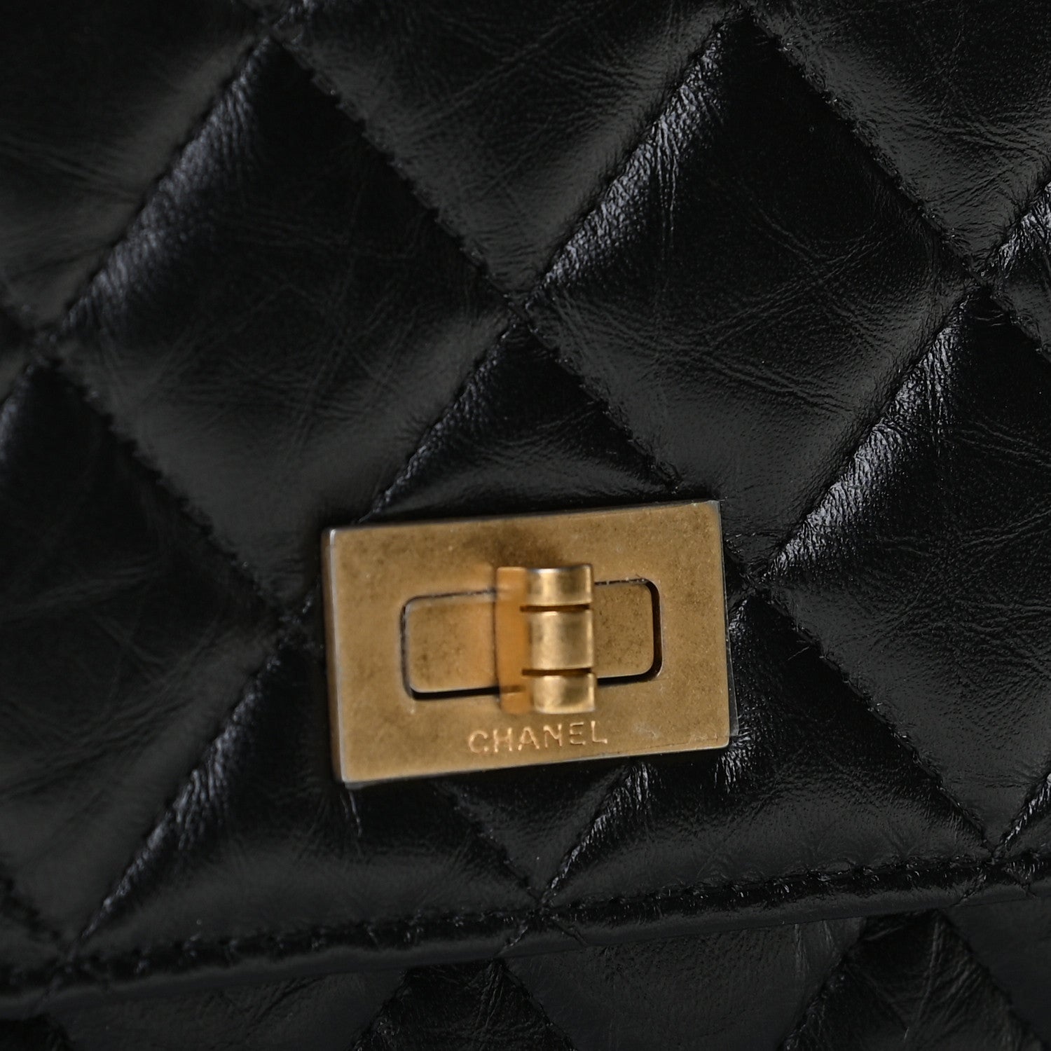 Chanel Aged Calfskin Quilted Reissue Wallet On Chain WOC Black 7 of 12