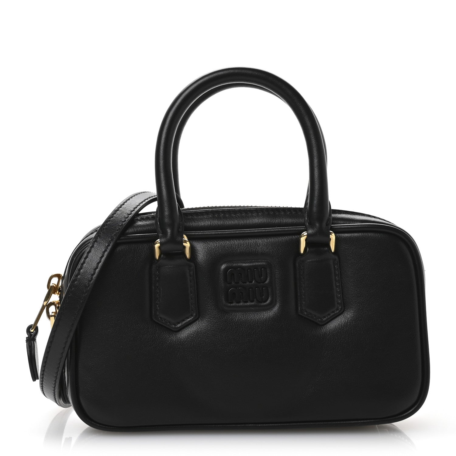 Miu Miu Calfskin Mini Arcadie Top Handle Bag Black 1712402