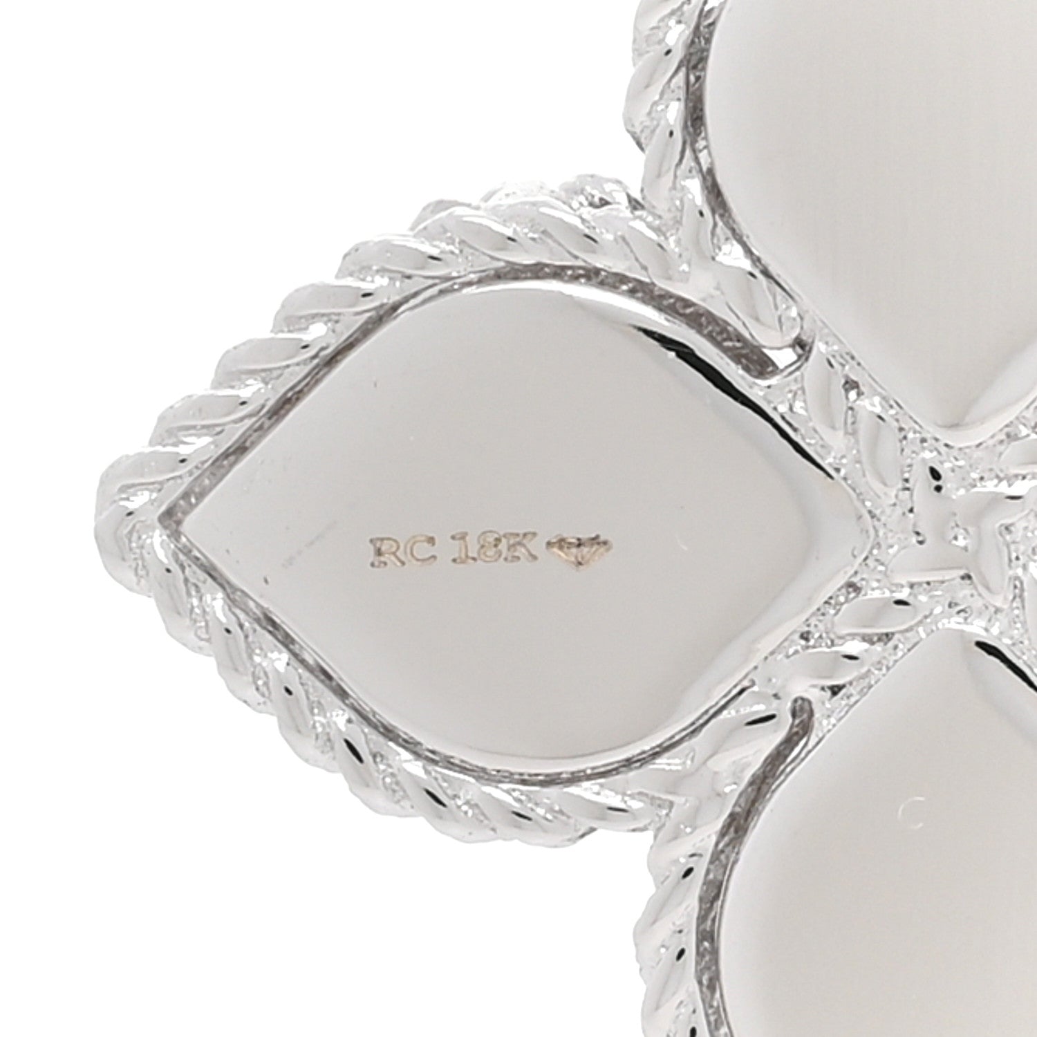Roberto Coin 18K White Gold Diamond Large Venetian Princess Flower Pendant Necklace 6 of 6
