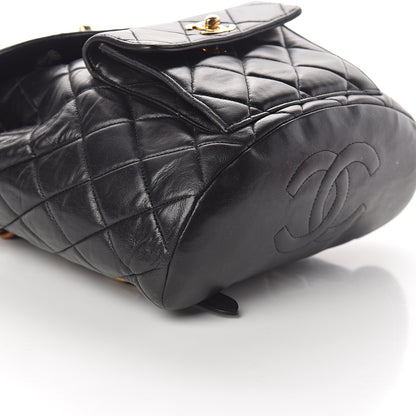Chanel Lambskin Quilted Drawstring Backpack Black 7 of 8