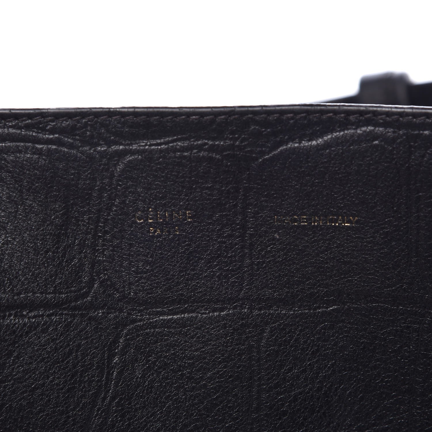 Celine Crocodile Embossed Calfskin Medium Belt Cabas Phantom Black 5 of 7