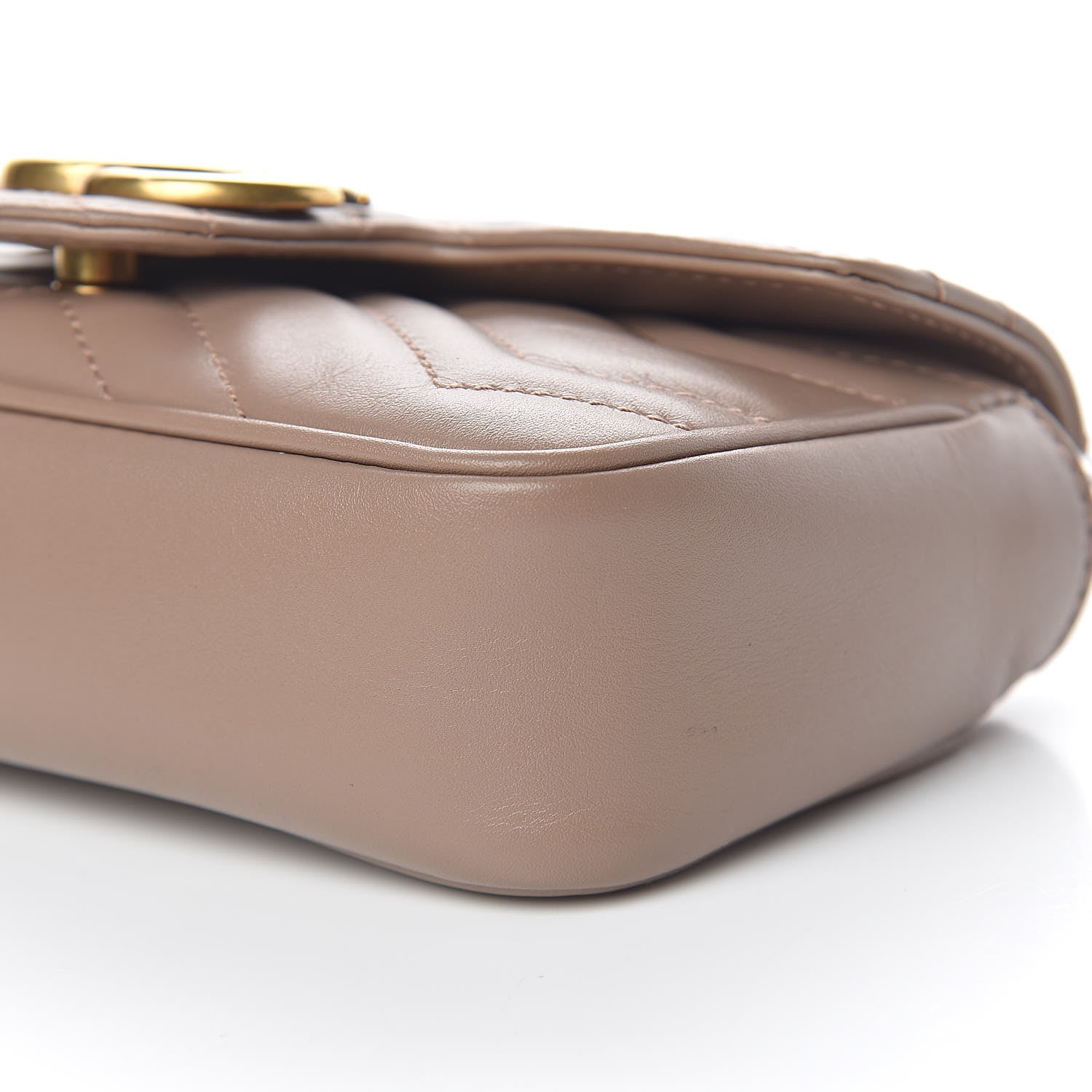 Gucci Calfskin Matelasse Super Mini GG Marmont Shoulder Bag Porcelain Rose 9 of 11