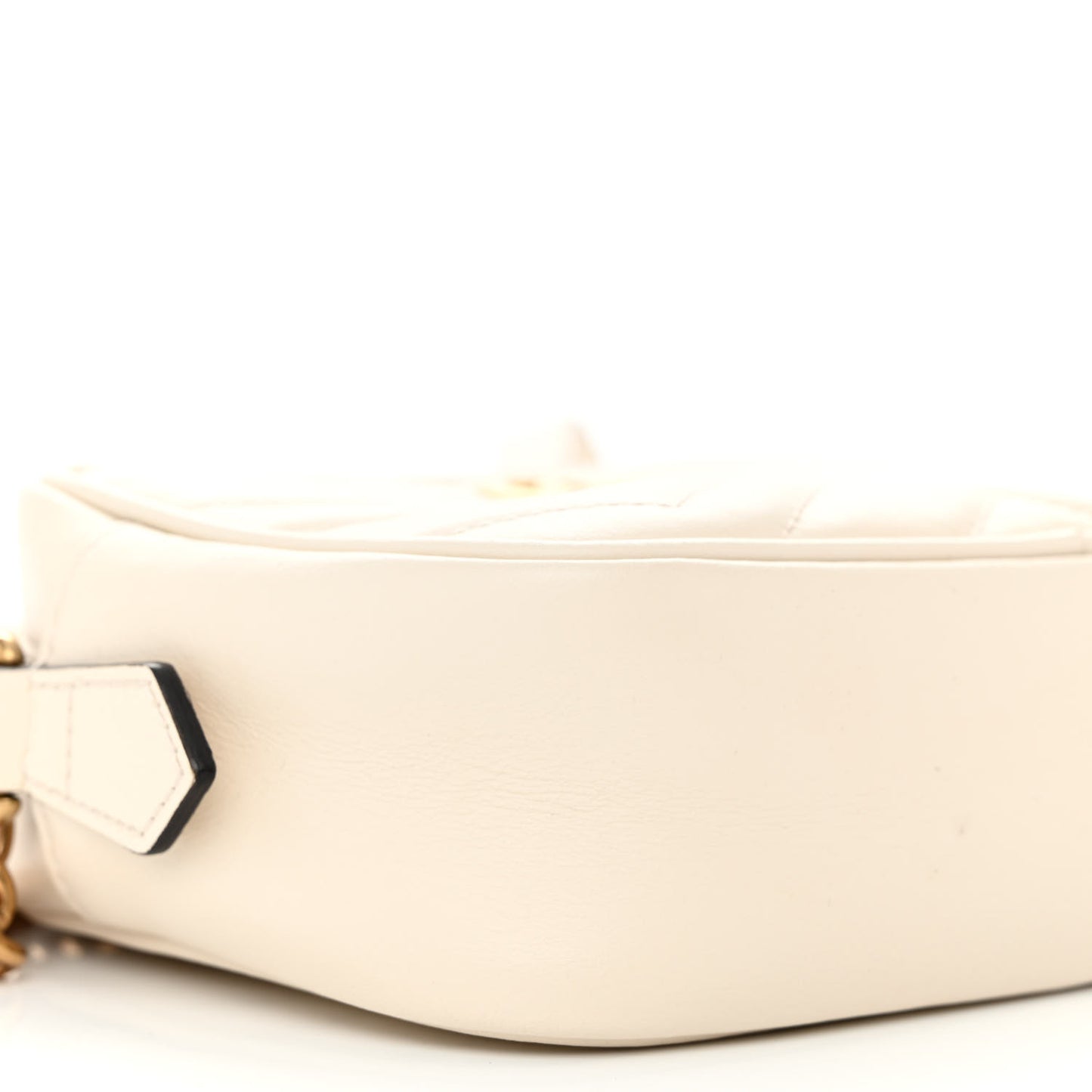 Calfskin Matelasse Mini GG Marmont Chain Shoulder Bag White