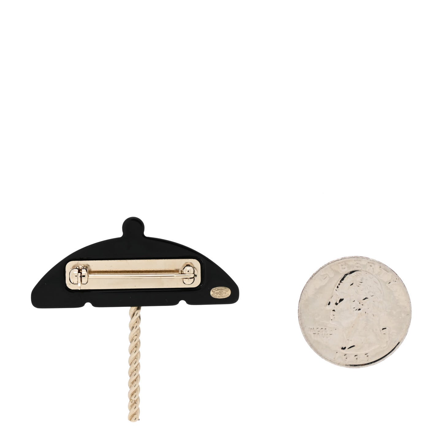 Resin Pearl Umbrella Brooch Gold Red White