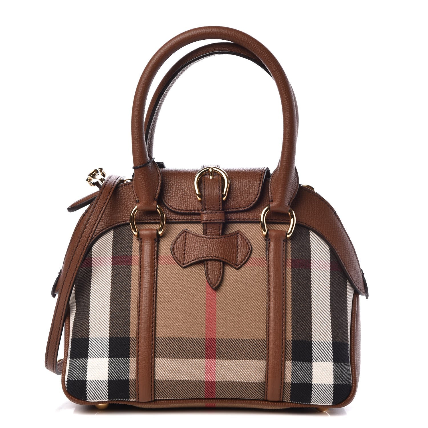 Burberry House Check Small Milverton Satchel Tan 1 of 9