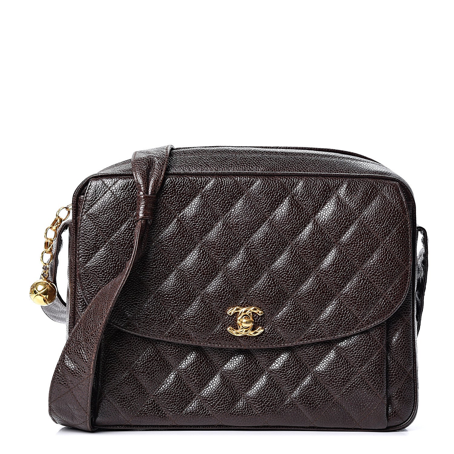 Chanel Caviar Quilted Camera Case Brown 1 of 9