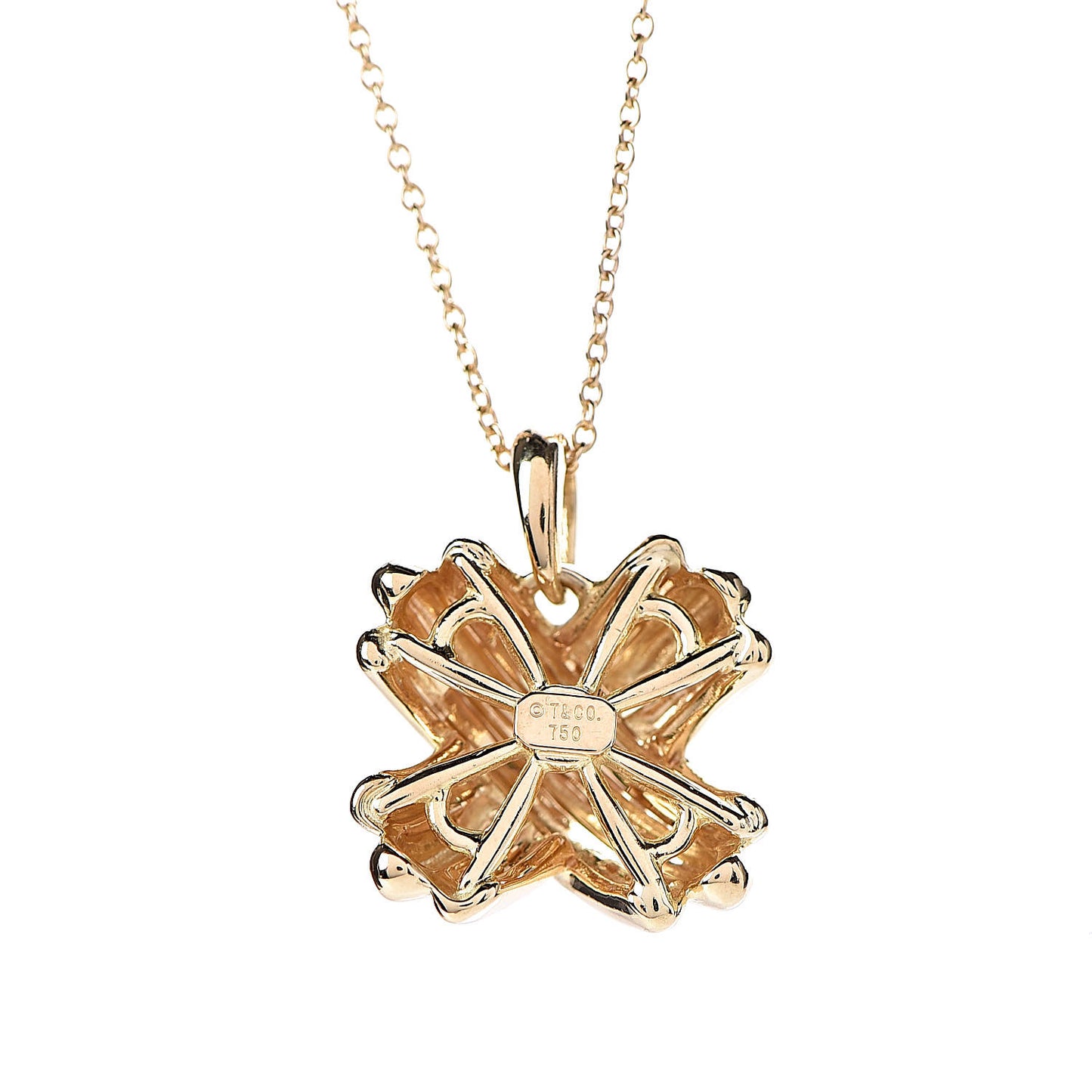 18K Yellow Gold Large Signature X Pendant Necklace