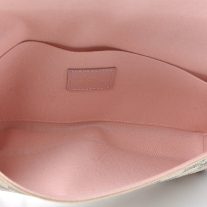 Louis Vuitton Damier Azur Pochette Felicie Chain Wallet Rose Ballerine 6 of 10