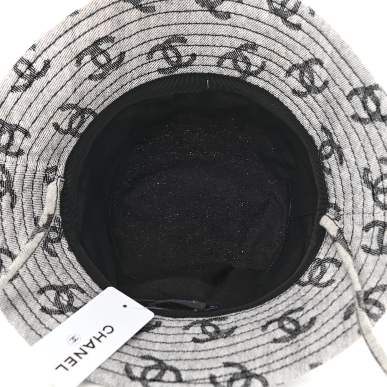 Chanel Denim CC Bucket Hat M White Black 7 of 8