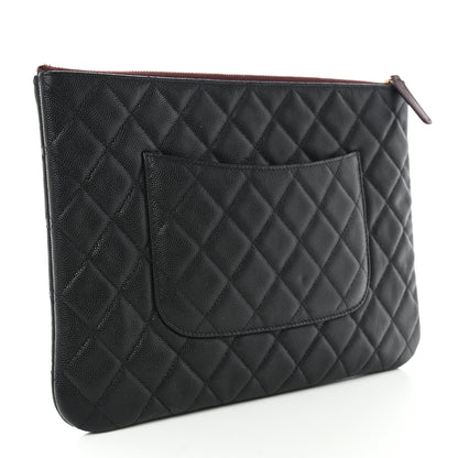 Chanel Caviar Quilted Medium Cosmetic Case Black 3 of 9