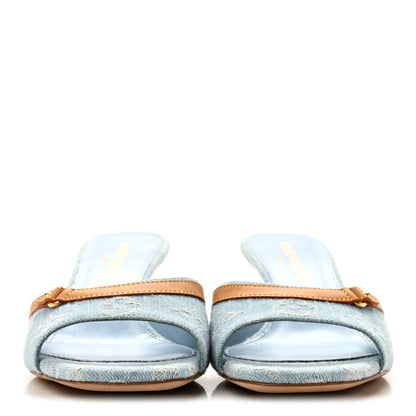 Louis Vuitton Monogram Denim 6AM Mules 40 Light Blue 3 of 9