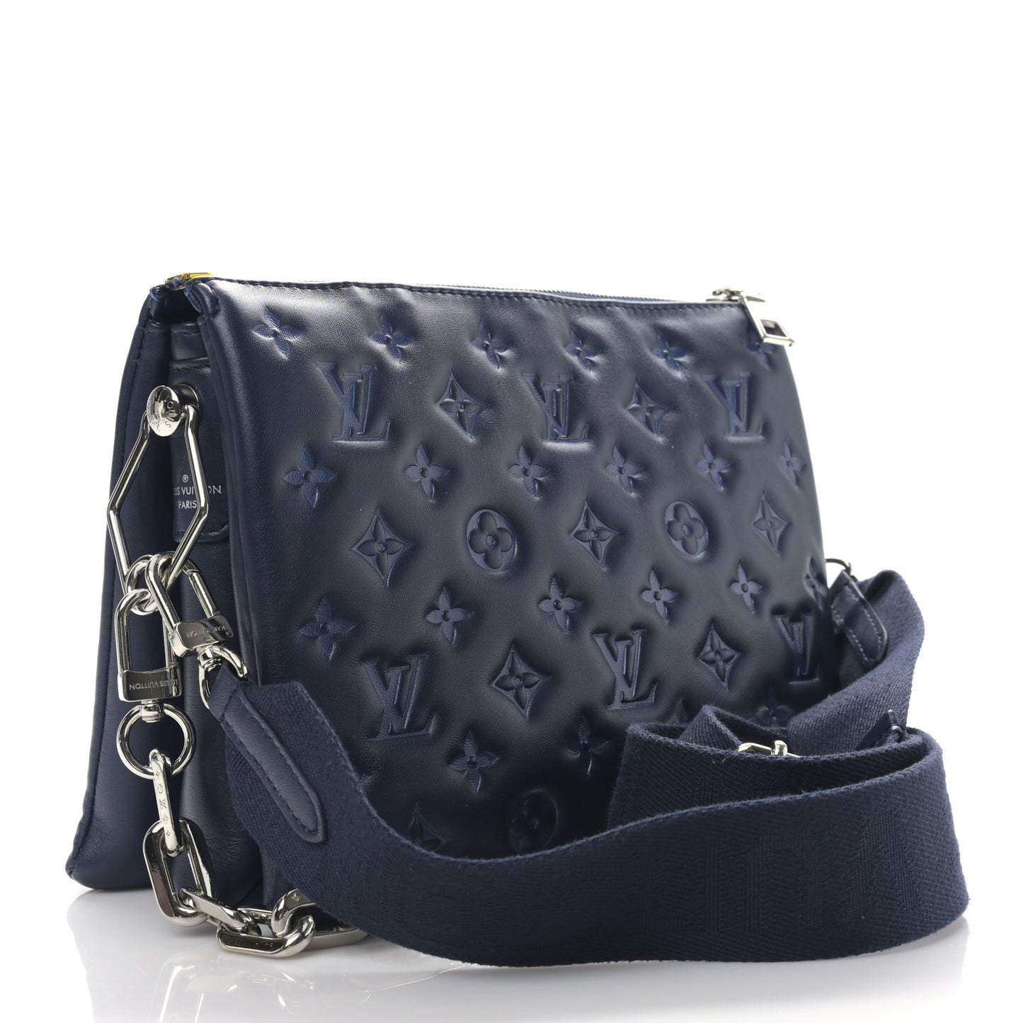 Lambskin Embossed Monogram Coussin PM Navy