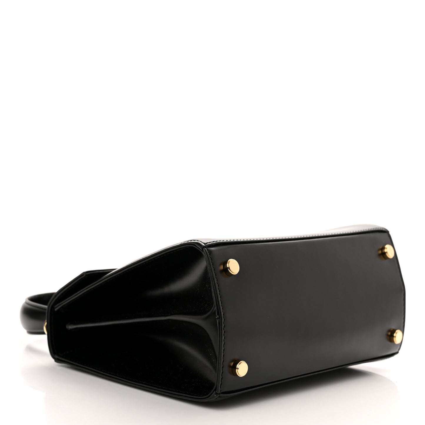Brushed Off Calfskin Iconic Top Handle Bag Black